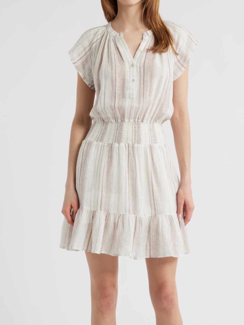 Rails Striped Smocked-Waist Mini Dress